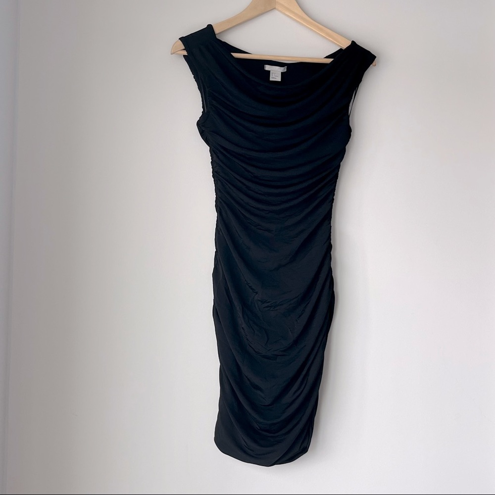 Black H&M Ruched Dress